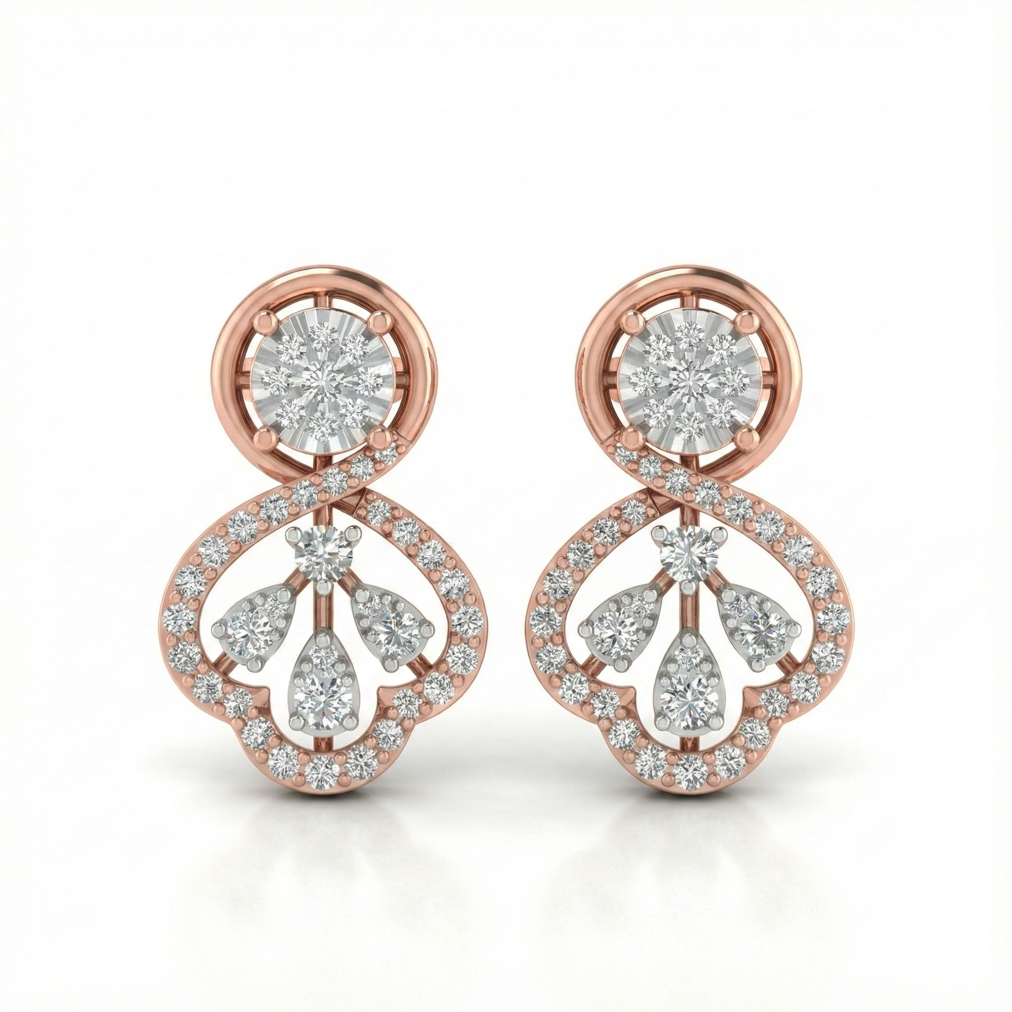 Infinity Floral Diamond Earrings