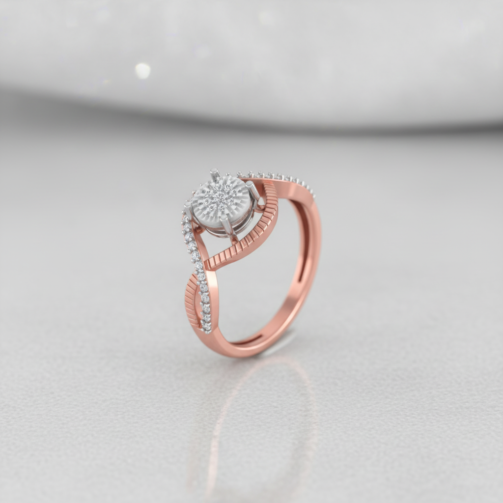 Infinity Wave Cluster Diamond Ring