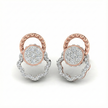 Dual Loop Cluster Diamond Earrings