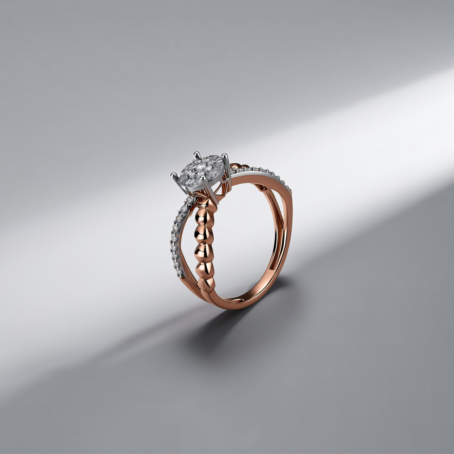 Petite Textured Cluster Diamond Ring