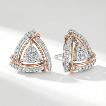 Trillion Concentric Halo Diamond Earring