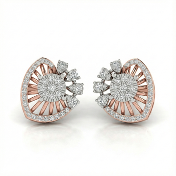 Radiant Fan Cluster Diamond Earrings
