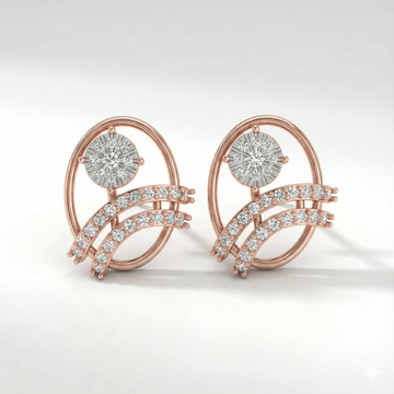Twisted Ribbon Sparkle Diamond Earrings