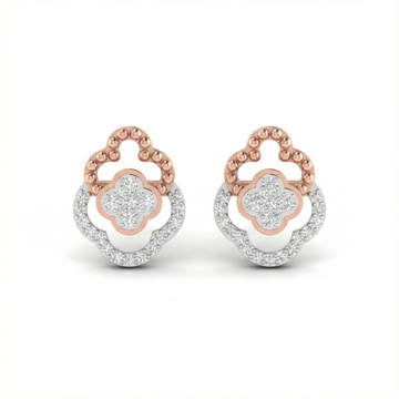 Clover Halo Diamante Stud Earrings