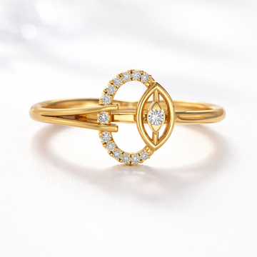 Modern Open Circle Diamond Ring