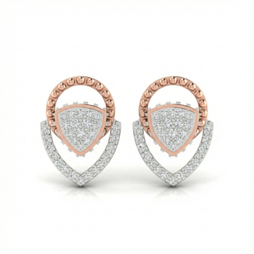 Teardrop Illusion Cluster Dual-Loop Stud Earrings