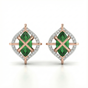 Oval Halo Gemstone Diamond Earring