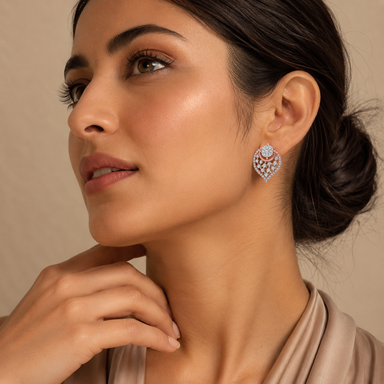 Luxe Spiral Petal Diamond Earrings