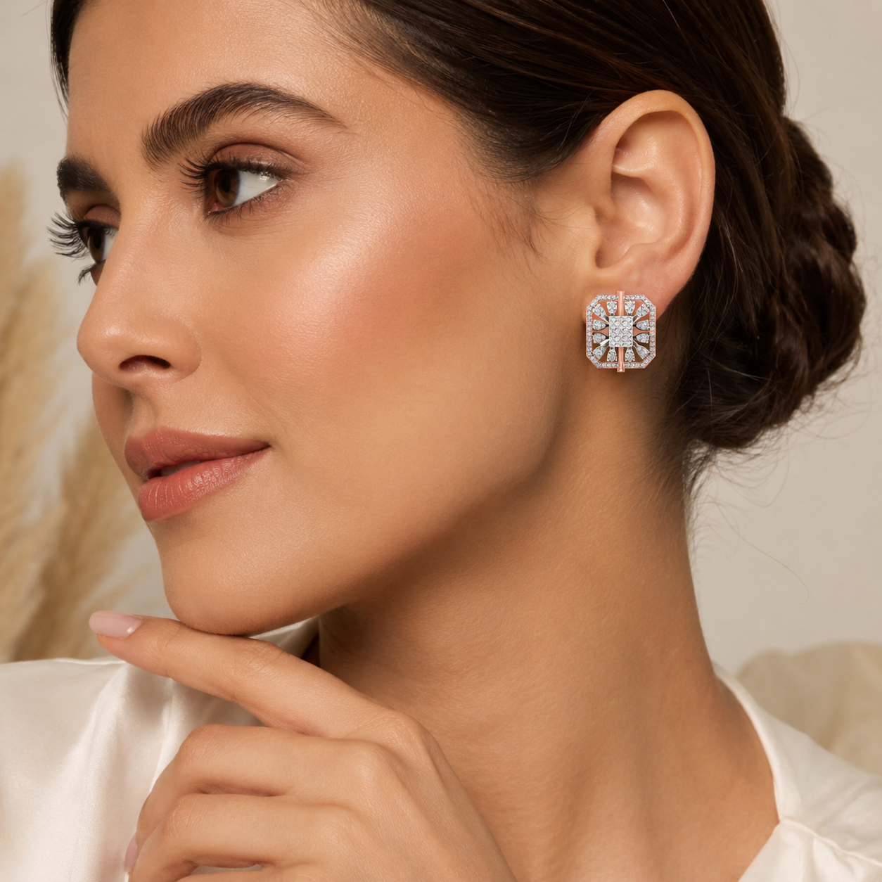 Octagon Cluster Royal Diamond Earrings