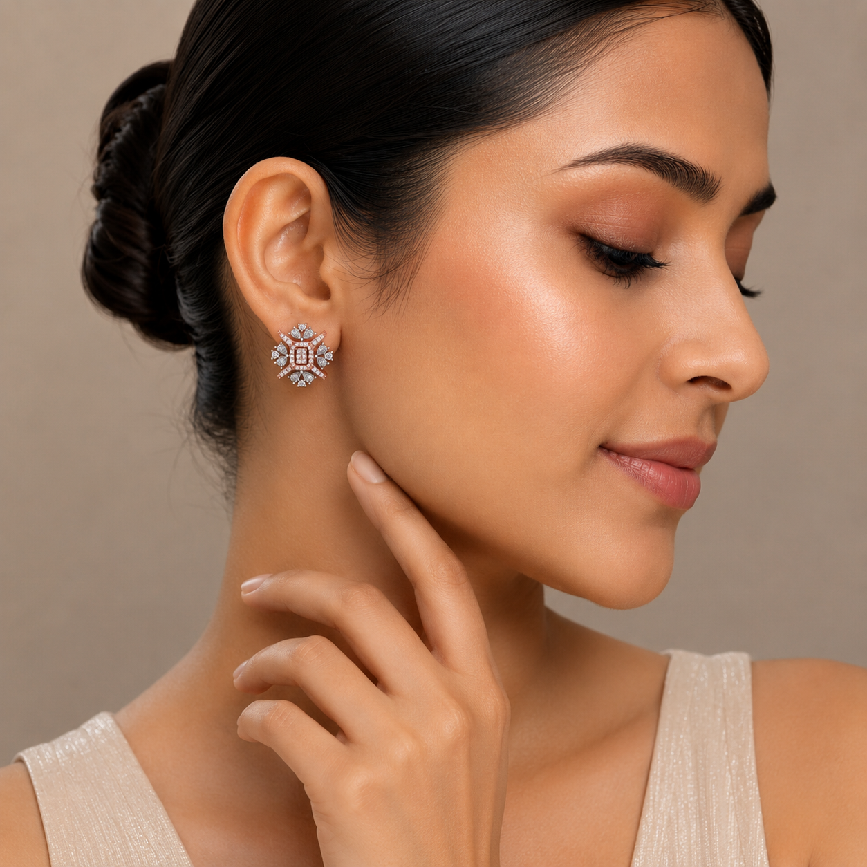 Regal Starburst Diamond Cluster Earrings