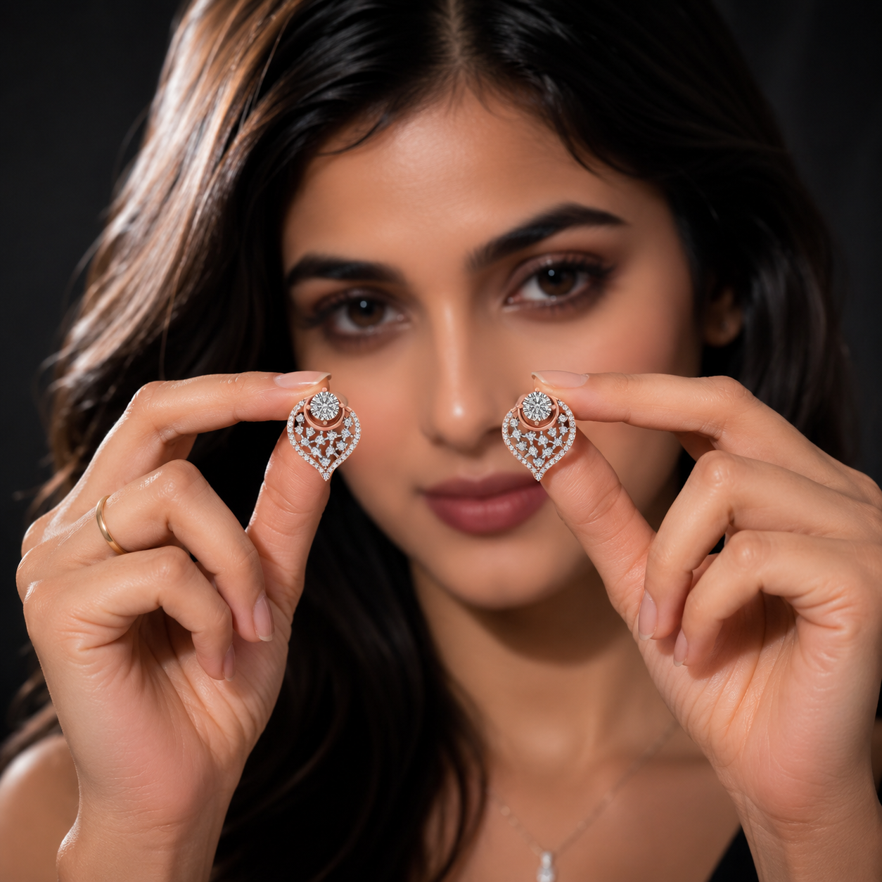 Luxe Spiral Petal Diamond Earrings