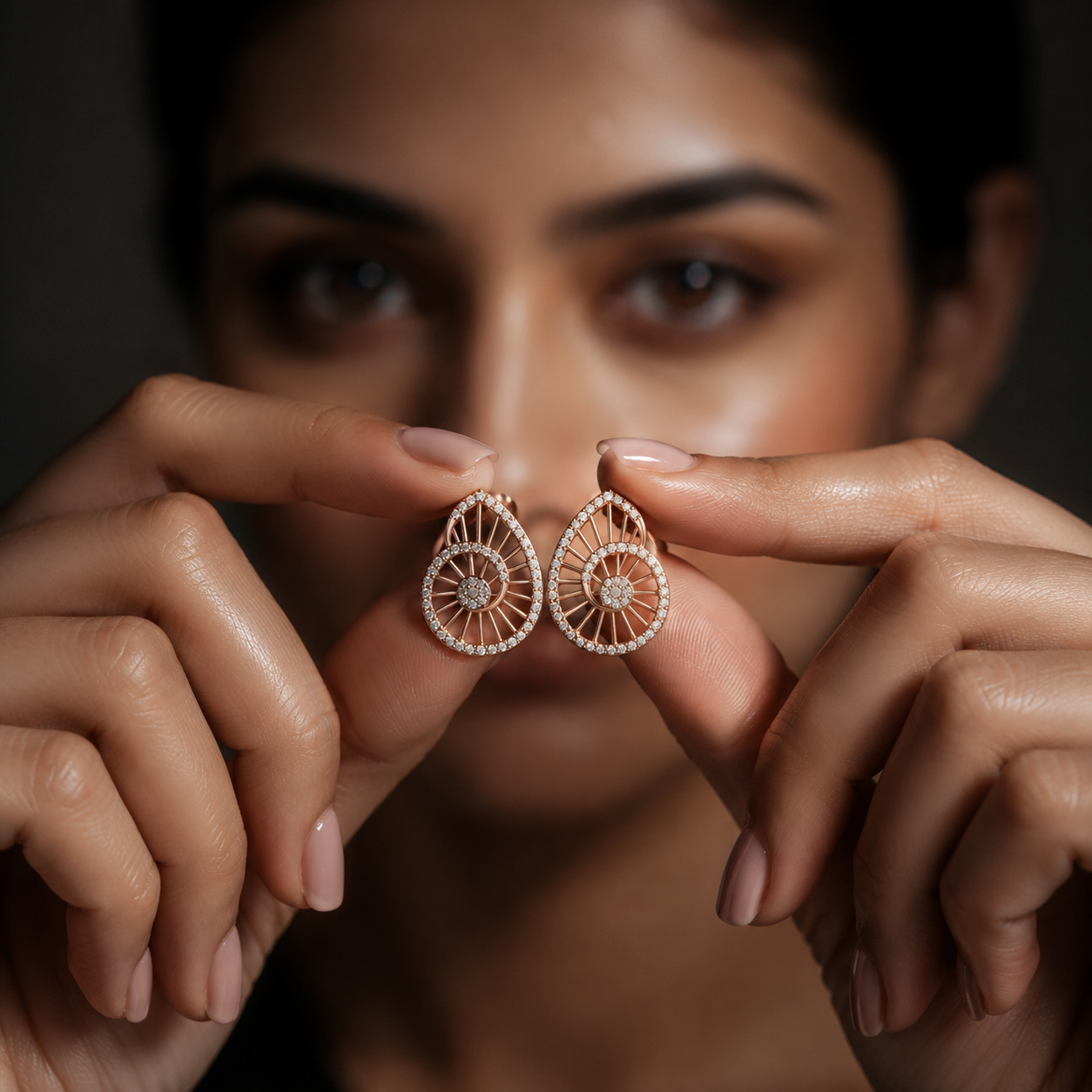 Spiral Halo Diamond Earring
