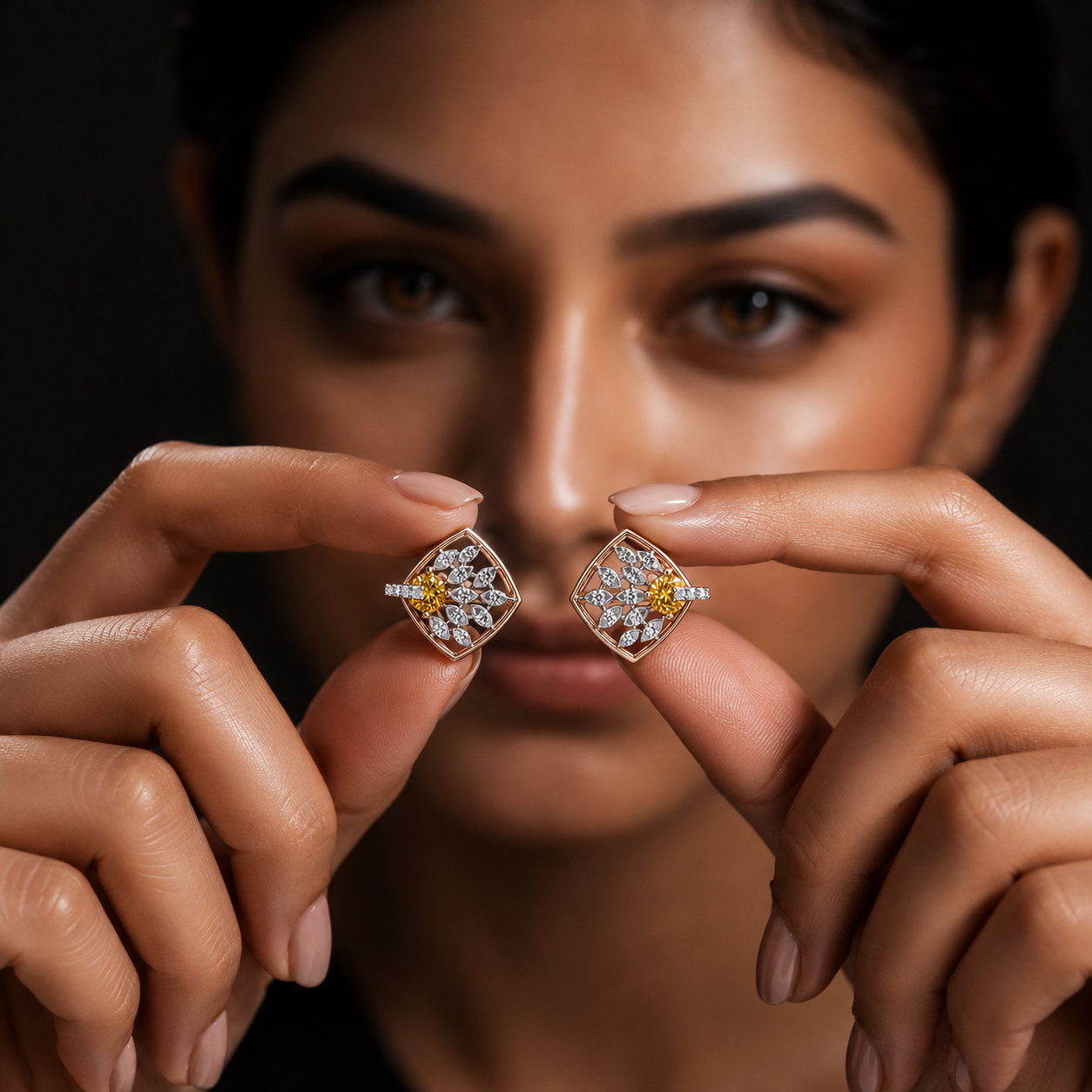 Kite Shape Diamond Earring