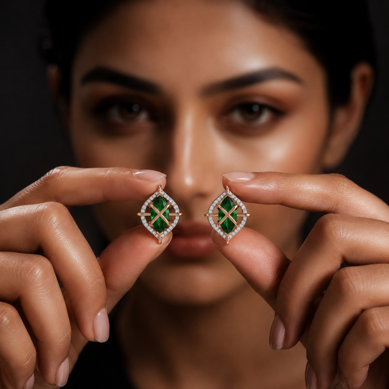 Oval Halo Gemstone Diamond Earring