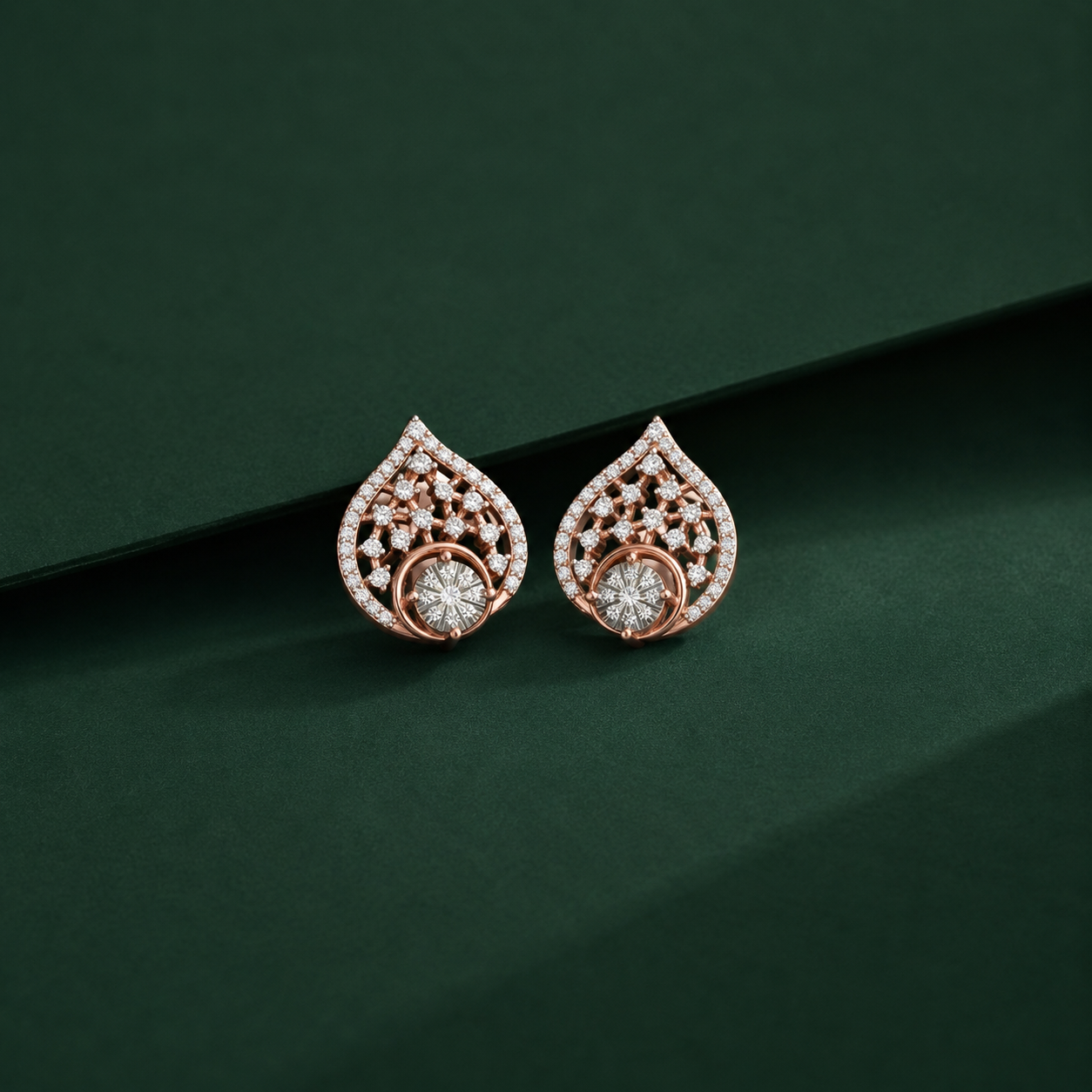 Luxe Spiral Petal Diamond Earrings