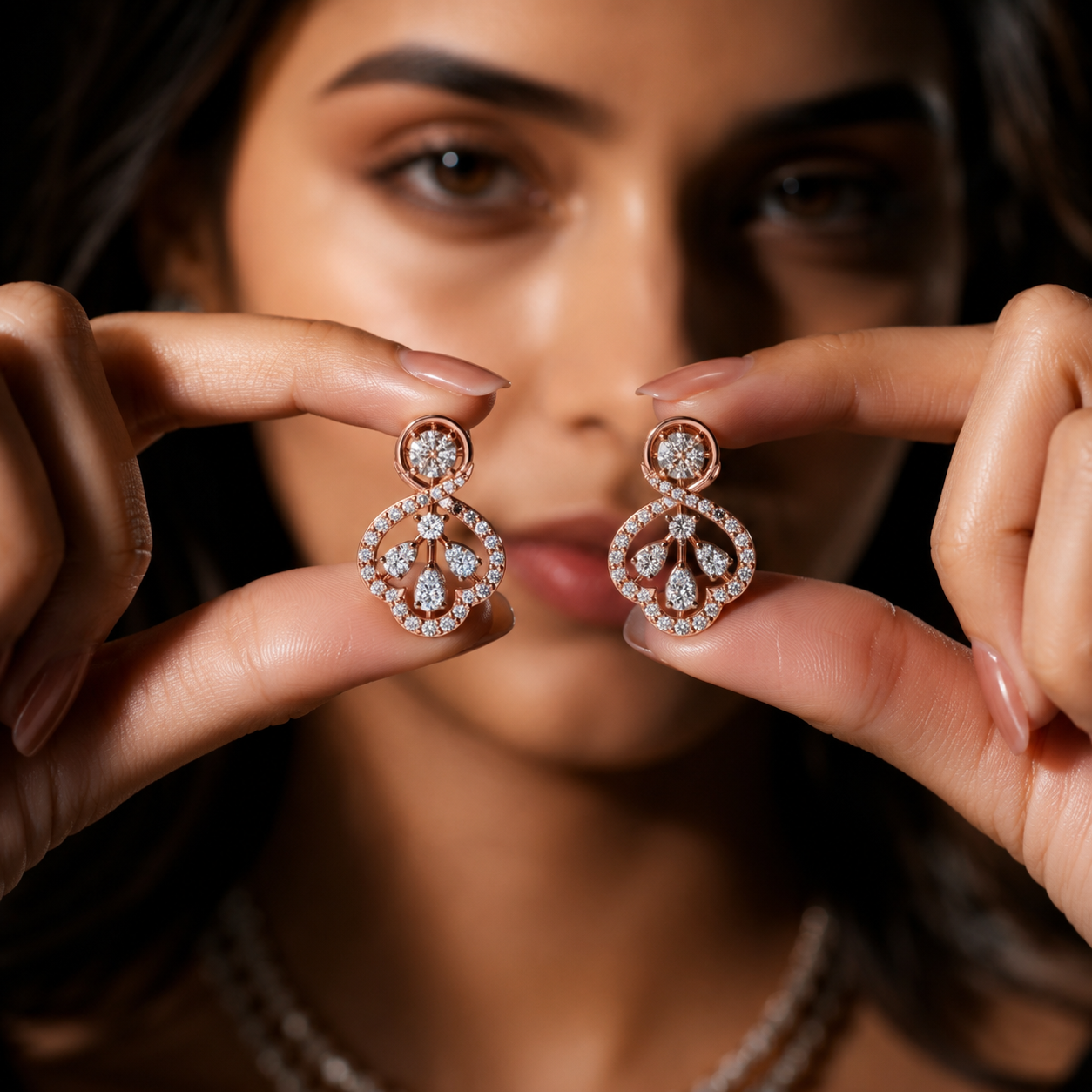 Infinity Floral Diamond Earrings