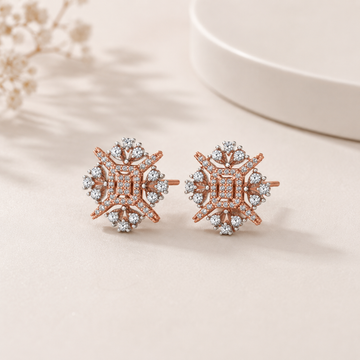 Regal Starburst Diamond Cluster Earrings