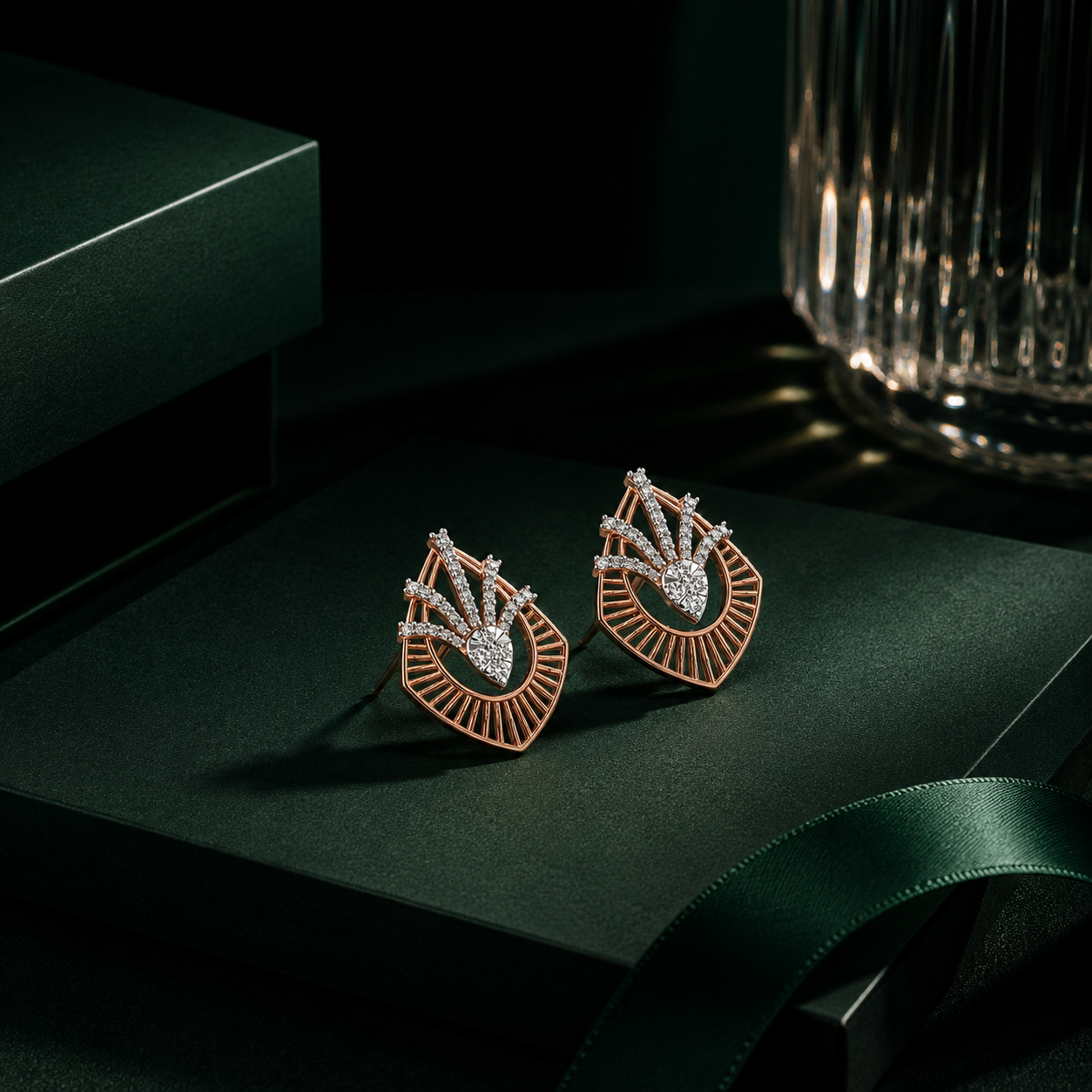 Designer Radiant Fan Diamond Earrings