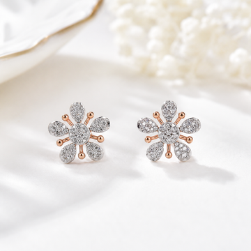 Full Bloom Teardrop Diamond Floral Earrings
