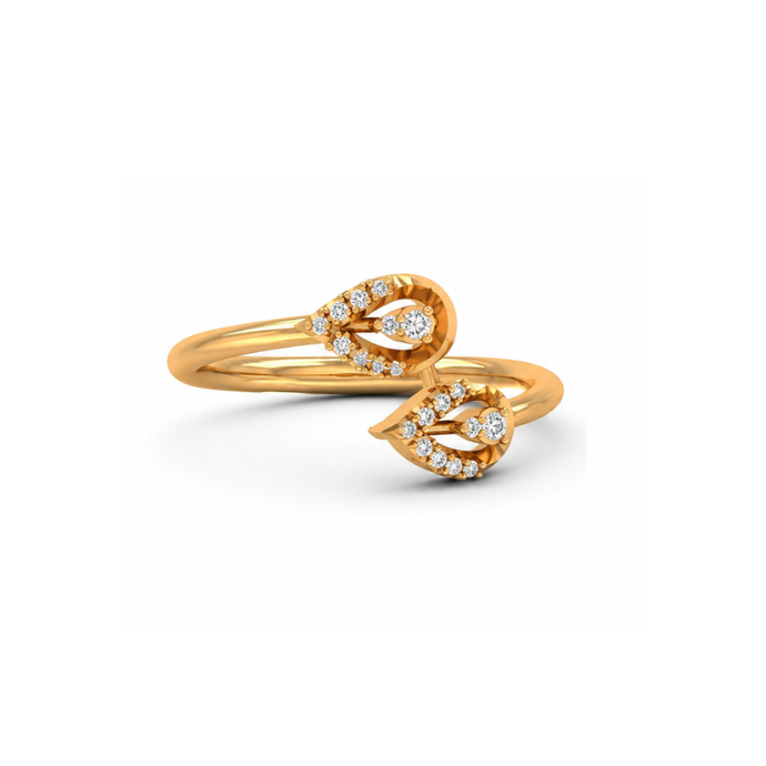 Dual Pear Halo Open-Style Diamond Ring