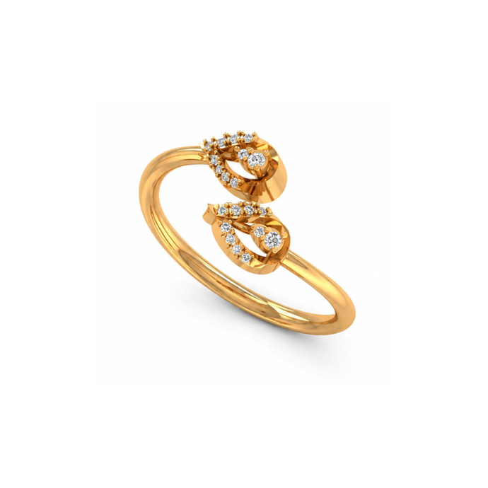 Dual Pear Halo Open-Style Diamond Ring