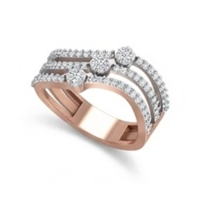 Multi-Layer Diamond Curve Ring