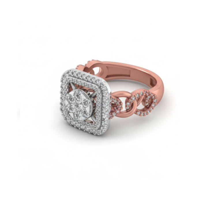 Royal Square Halo Cluster Diamond Ring