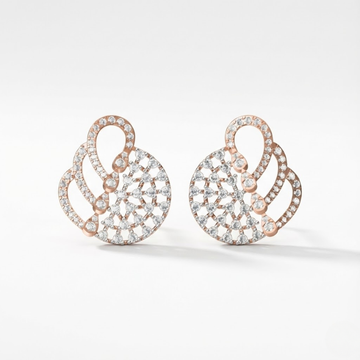 Contemporary Diamond Mesh Stud Earrings