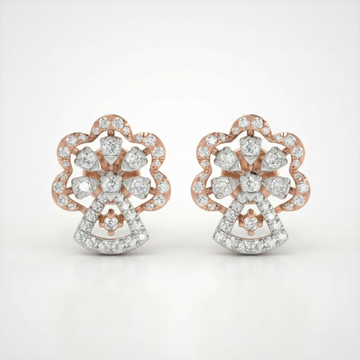 Floral Diamond Stud Earrings