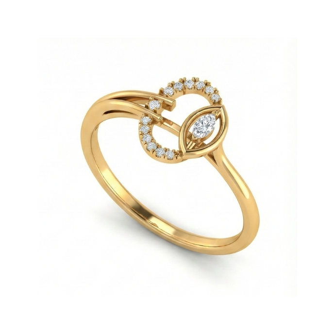 Modern Open Circle Diamond Ring