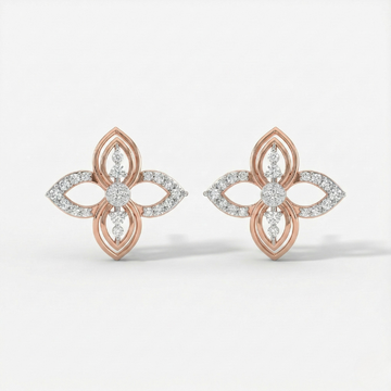 Floral Bow Diamond Earring