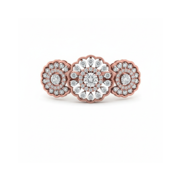 Triple Floral Halo Diamond Cocktail Ring