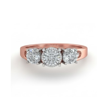 Triple Cluster Solitaire Look Diamond Ring