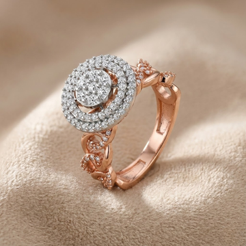 Double Halo Floral Grand Diamond Ring