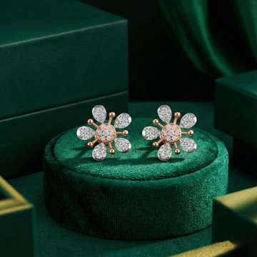 Full Bloom Teardrop Diamond Floral Earrings