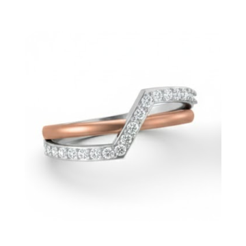 Two-Tone Crisscross Diamond Ring