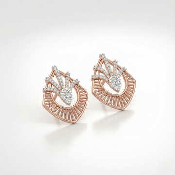 Designer Radiant Fan Diamond Earrings
