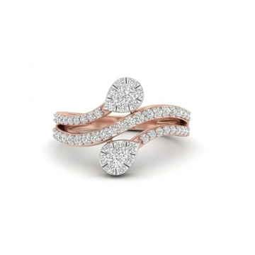 Twisted Dual Floral Diamond Ring
