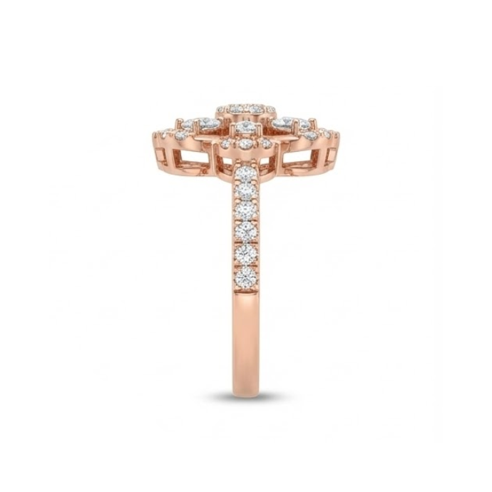 Regal Floral Crown Diamond Ring
