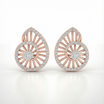 Spiral Halo Diamond Earring