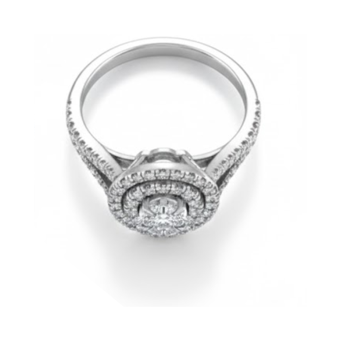 Triple Halo Cluster Diamond Ring