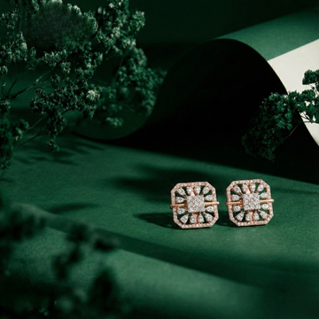 Octagon Cluster Royal Diamond Earrings