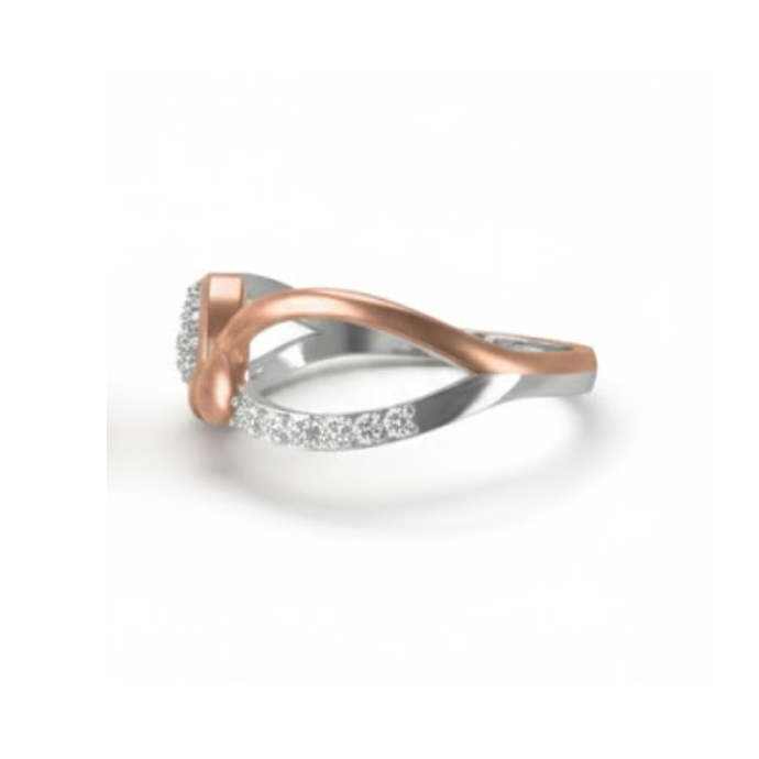 Dual Curve Heart Diamond Ring