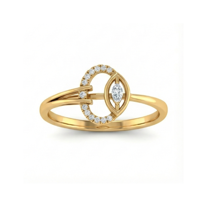 Modern Open Circle Diamond Ring