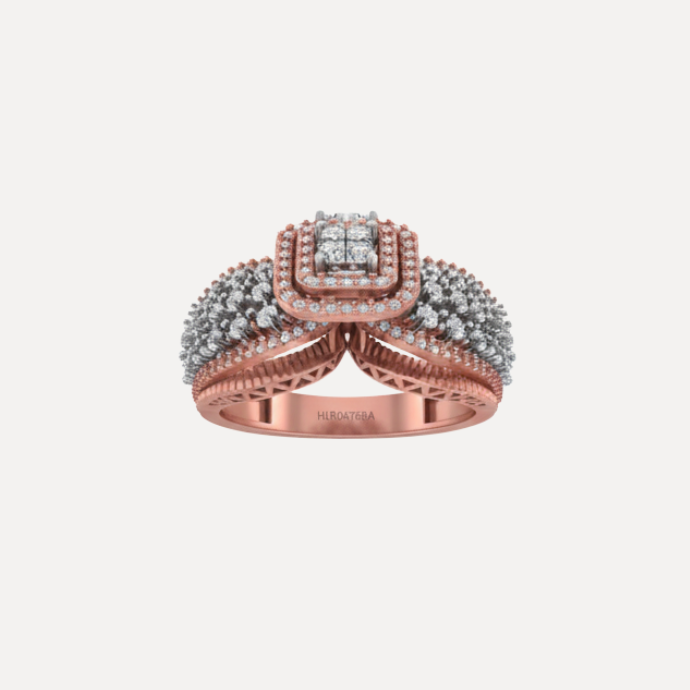 Heavy Designer Multi-Layer Diamond Ring