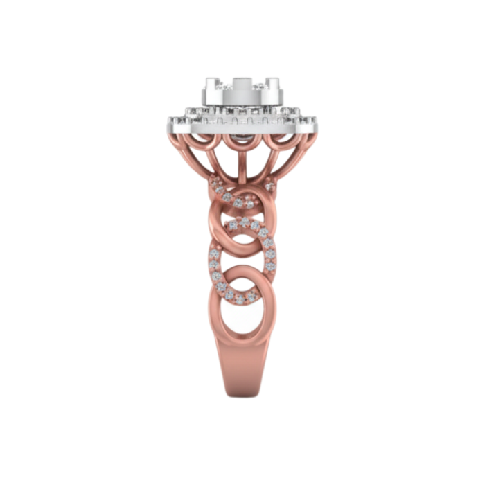 Royal Square Halo Cluster Diamond Ring