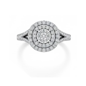 Triple Halo Cluster Diamond Ring