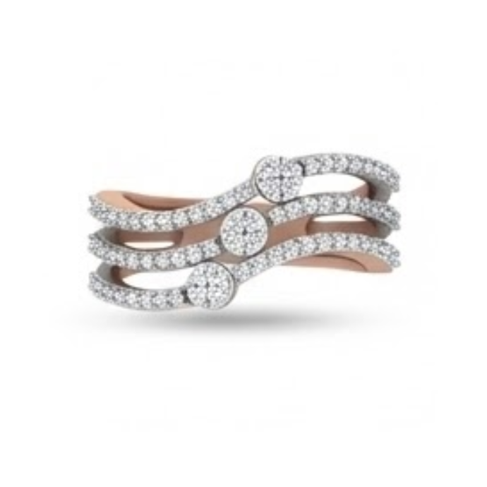 Multi-Layer Diamond Curve Ring