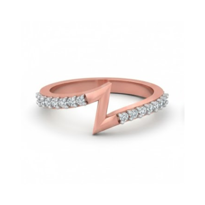 Lightning V Diamond Accent Ring