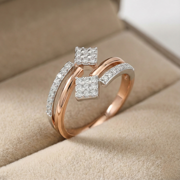 Dual Square Cluster Diamond Ring